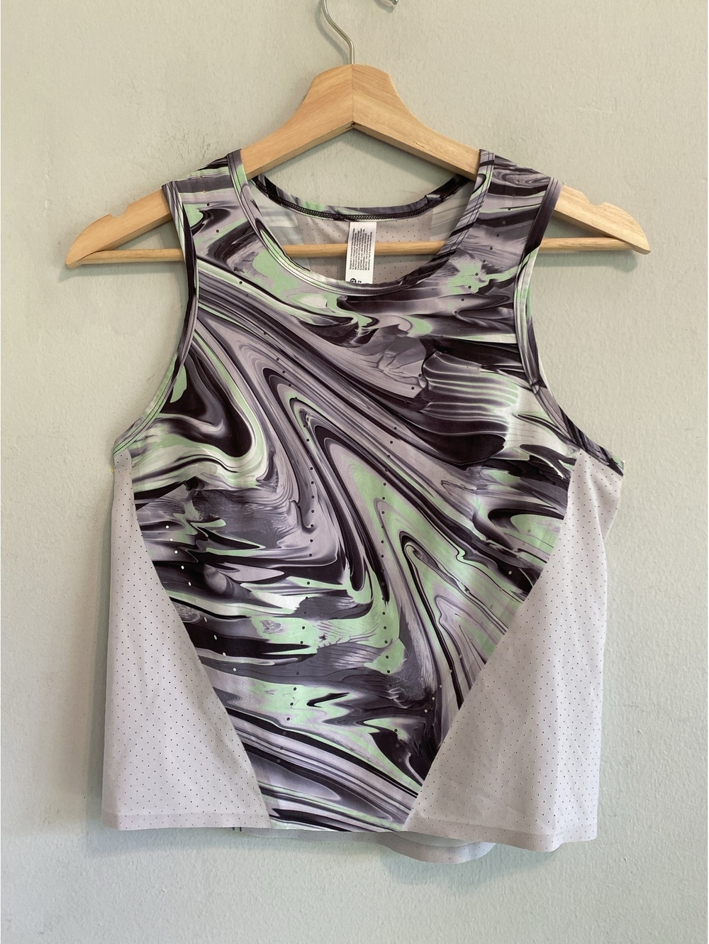 Lululemon Mint Swirl Perforated Racerback Tank Size 2